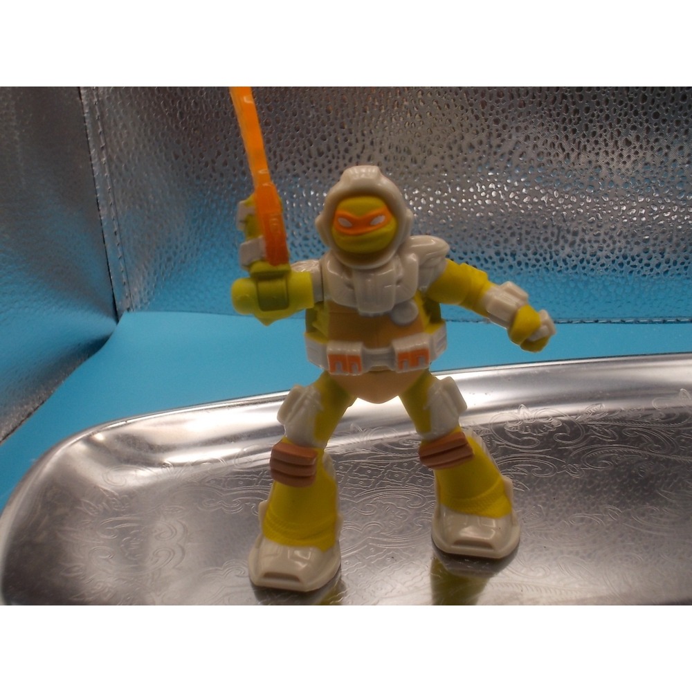 TMNT Half-Shell Heroes Michelangelo Dimension X Space Suit Figure with Weapon